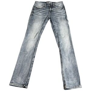 BKE Buckle Alec Jeans 29x29 Blue Denim Medium Wash Casual Straight Leg Whiskered